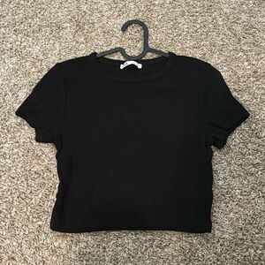 Basic black Zara crop top